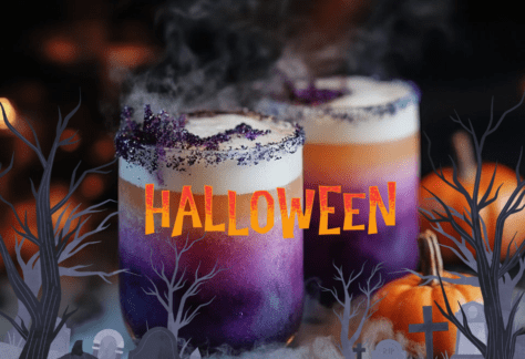 "An interactive Halloween Cocktail Class at 786 Bartend, The Bartenders Institute in Miami, where participants create spooky-themed cocktails led by a professional bartender.